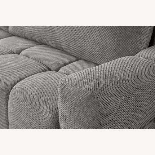Fumo Komfortowa sofa narożna pikowana Tkanina Onega 07